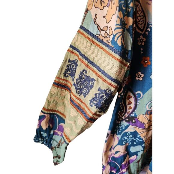 Soft Surroundings sz medium Apolline gauze tunic long sleeve embroidered new - Picture 5 of 8